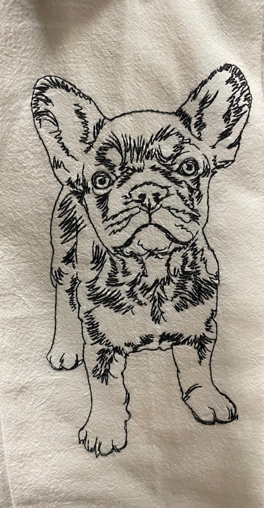 Frenchie full Tea towel