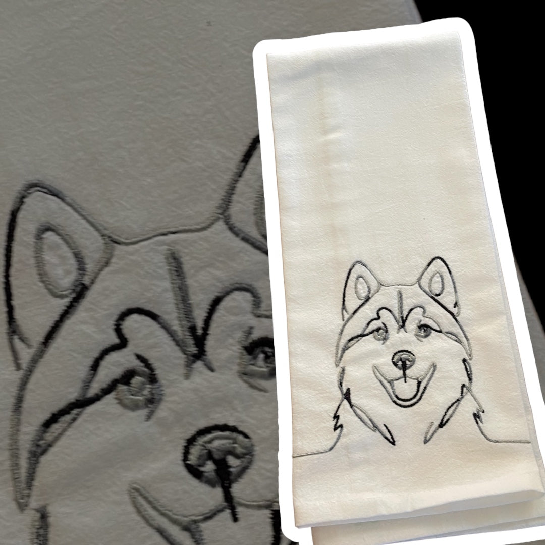 Simple Husky Tea Towel