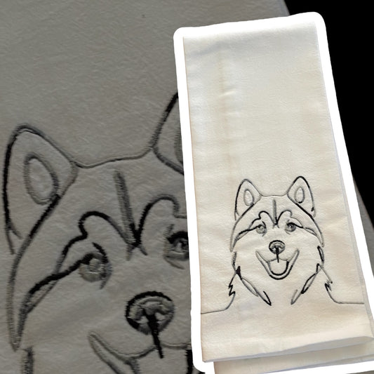 Simple Husky Tea Towel