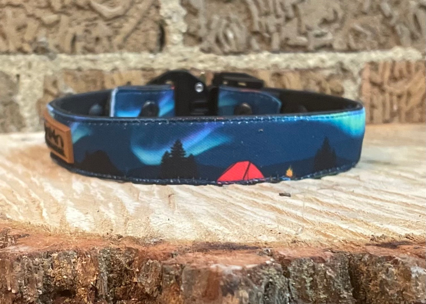 Camping Under Aurora Dog Collar