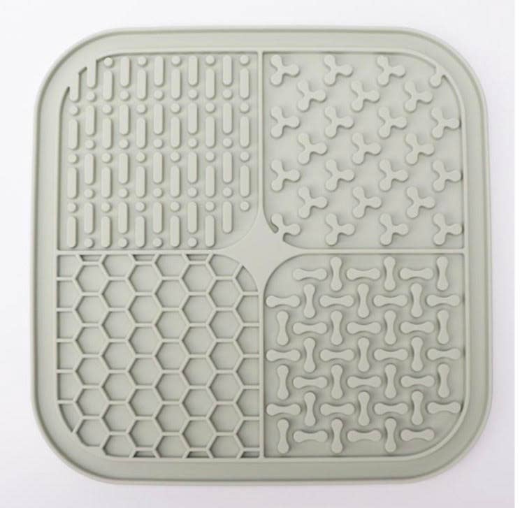Sage Square Dog Lick Mat, Slow Feeder, Anxiety Reduction