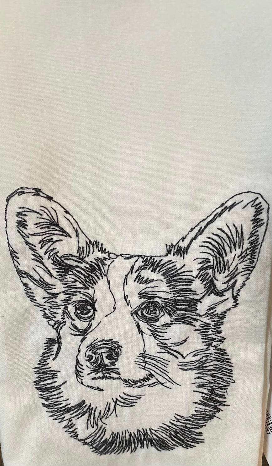 Corgi Tea towel