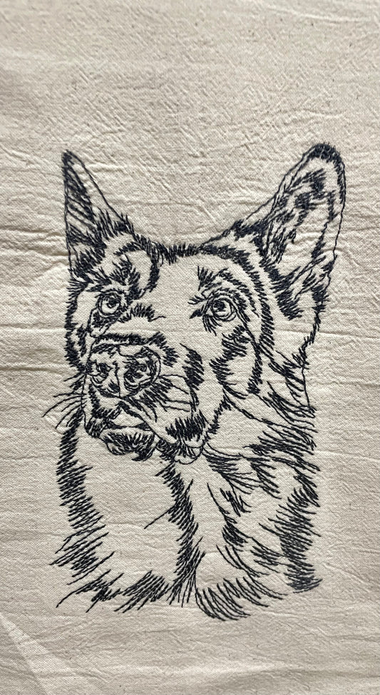 German Shepard  Tea towel