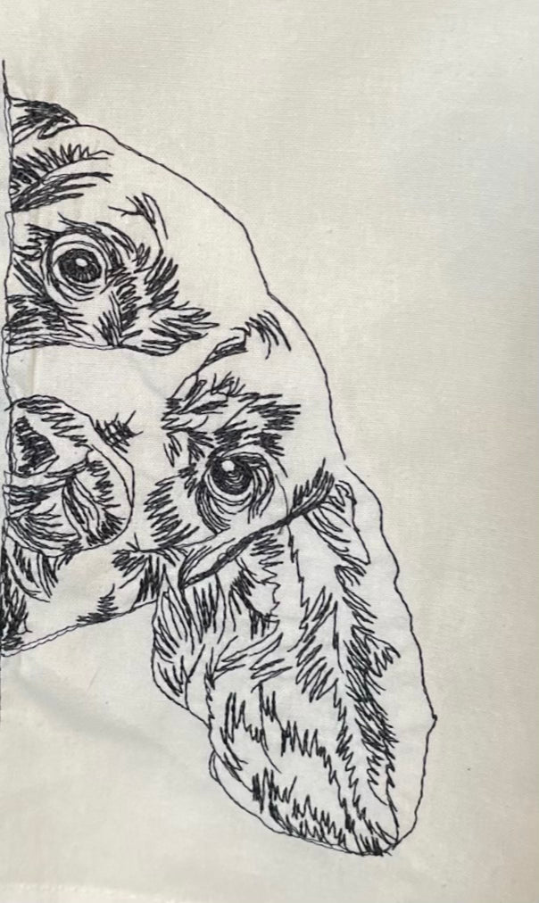 Peeking Pooch Tea towel