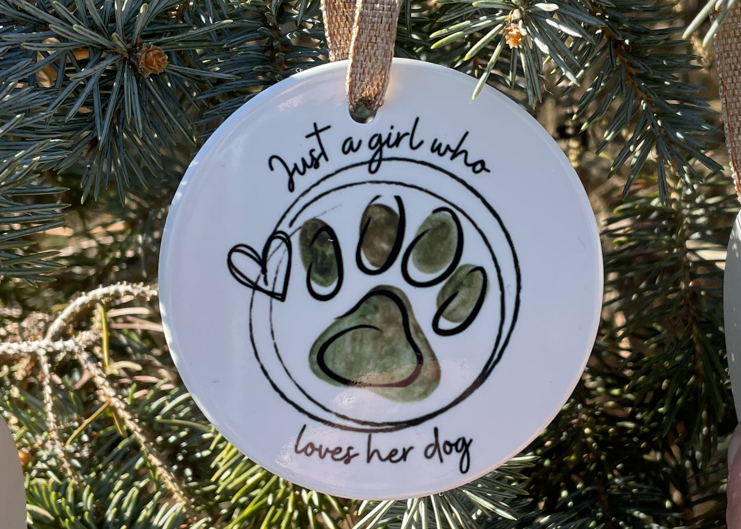 Girl who loves her dog Ornaments