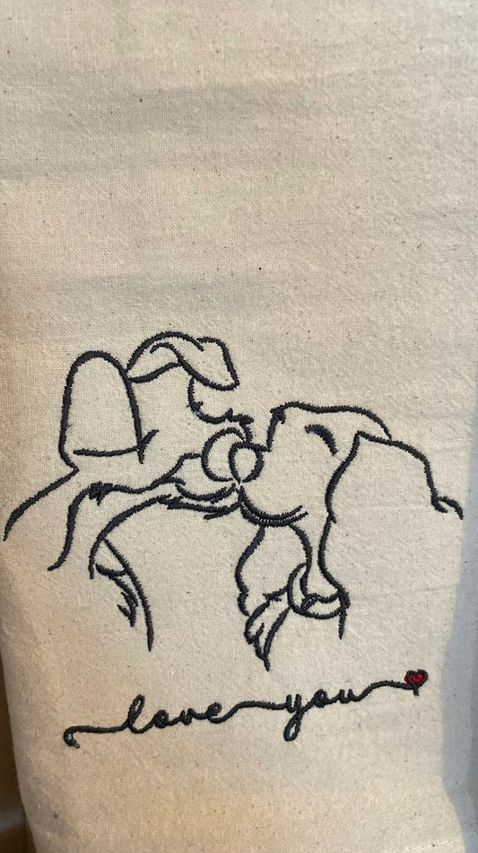 Lady and the Tramp Tea Towel
