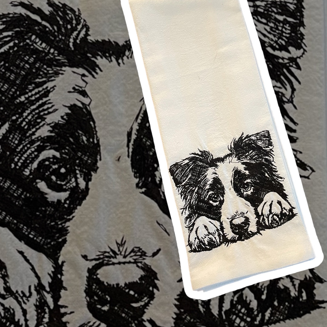 Boarder Collie Tea Towel