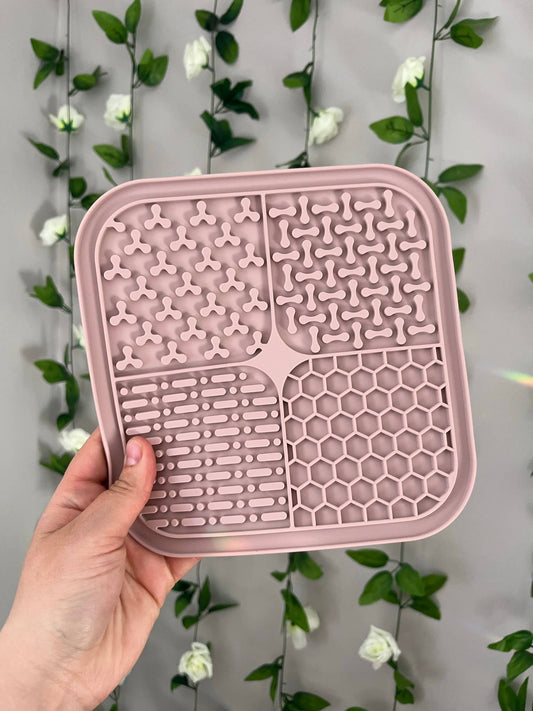 Light Purple Square Lick Mat, Slow Feeder, Anxiety Reduction