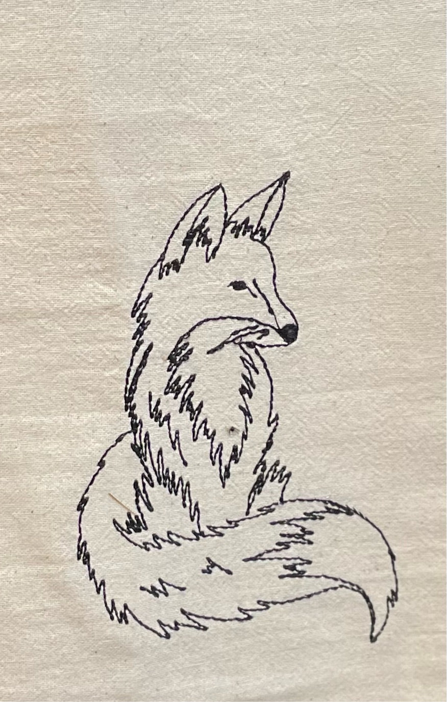 Sketch Fox Tea towel
