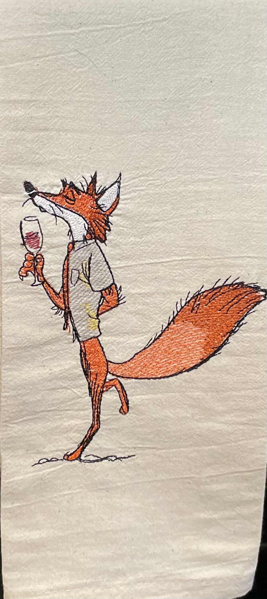 Wine Fox Tea Towel