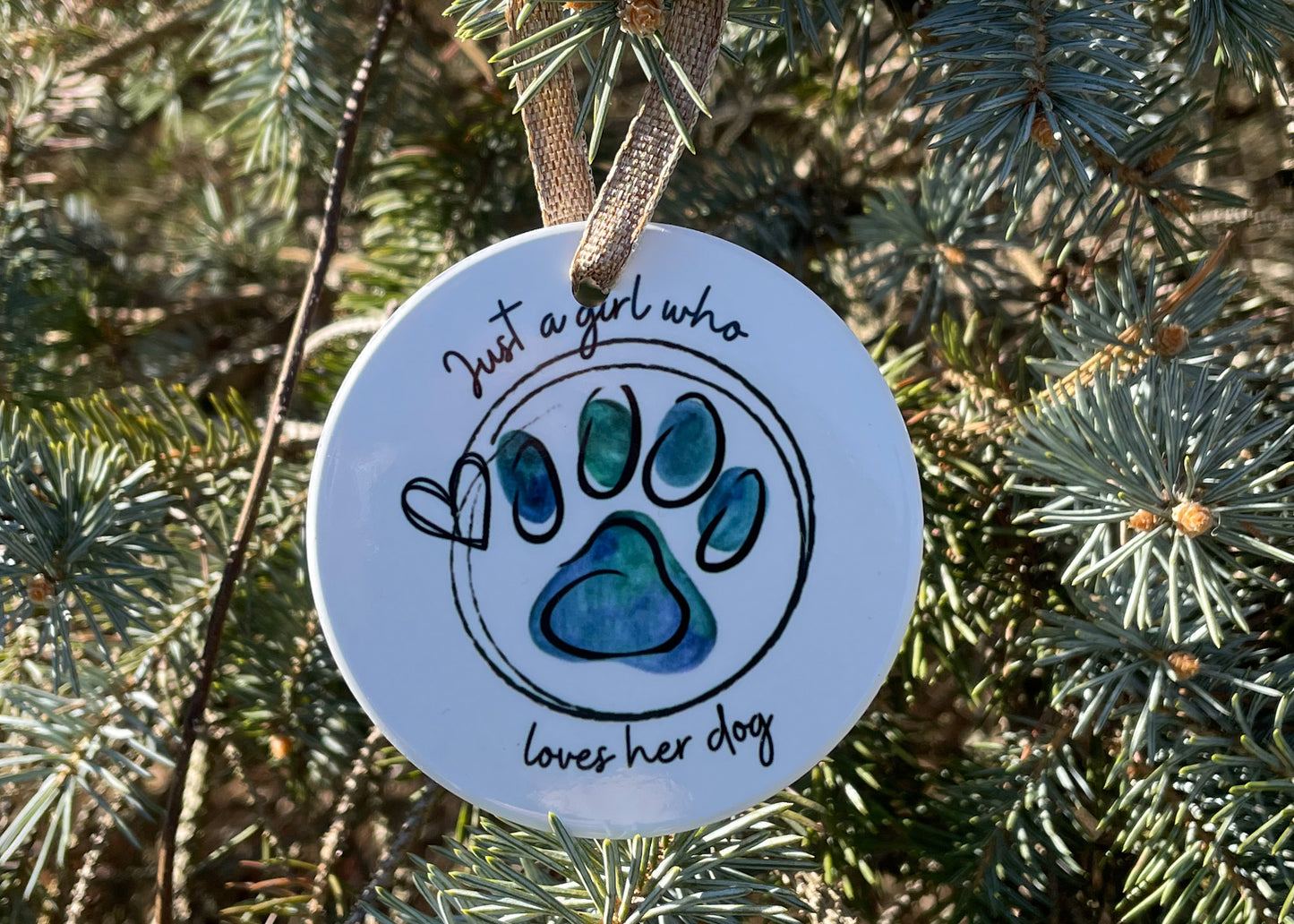 Girl who loves her dog Ornaments